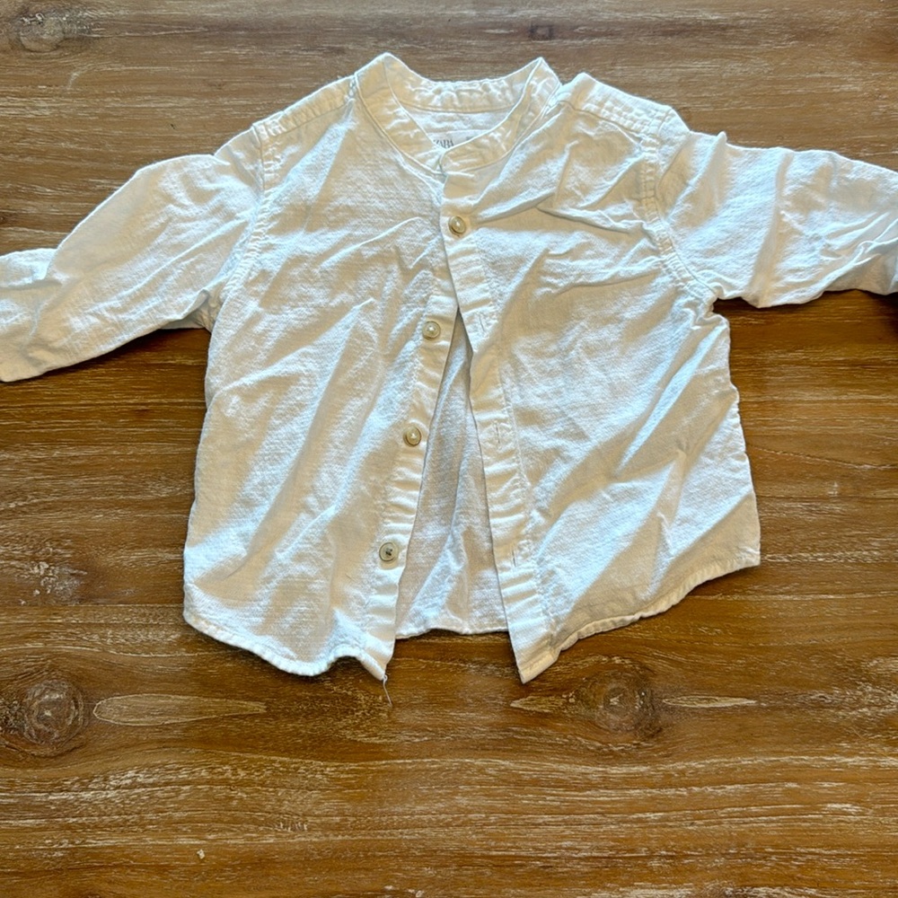 Boys white button down